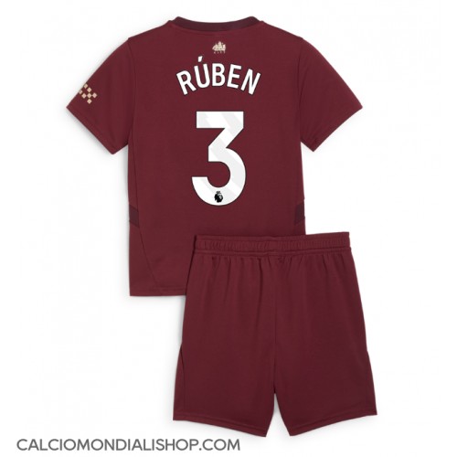 Maglie da calcio Manchester City Ruben Dias #3 Terza Maglia Bambino 2024-25 Manica Corta (+ Pantaloni corti)